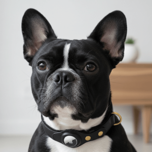 Collare per Cani in Pelle con Porta Airtag Sicura