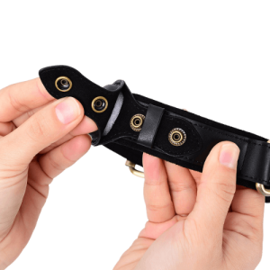 Collare per Cani in Pelle con Porta Airtag Sicura